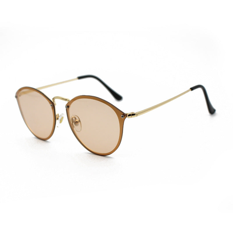 Round lens sunglasses offering maximum UV protection, a classic unisex eyewear choice for travel.