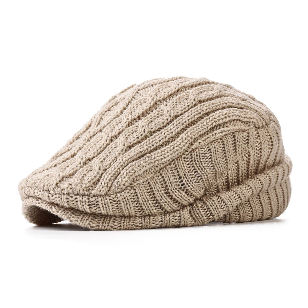 Autumn style textured flat cap. Unisex headwear for cozy everyday wear in classic design.