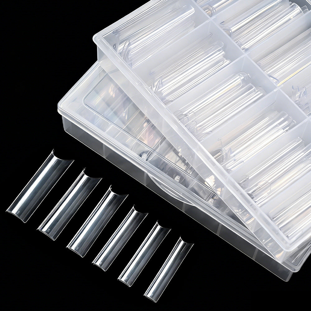 High-quality clear acrylic nail tips for seamless professional manicures. Salon-grade fake nails for durable extensions.