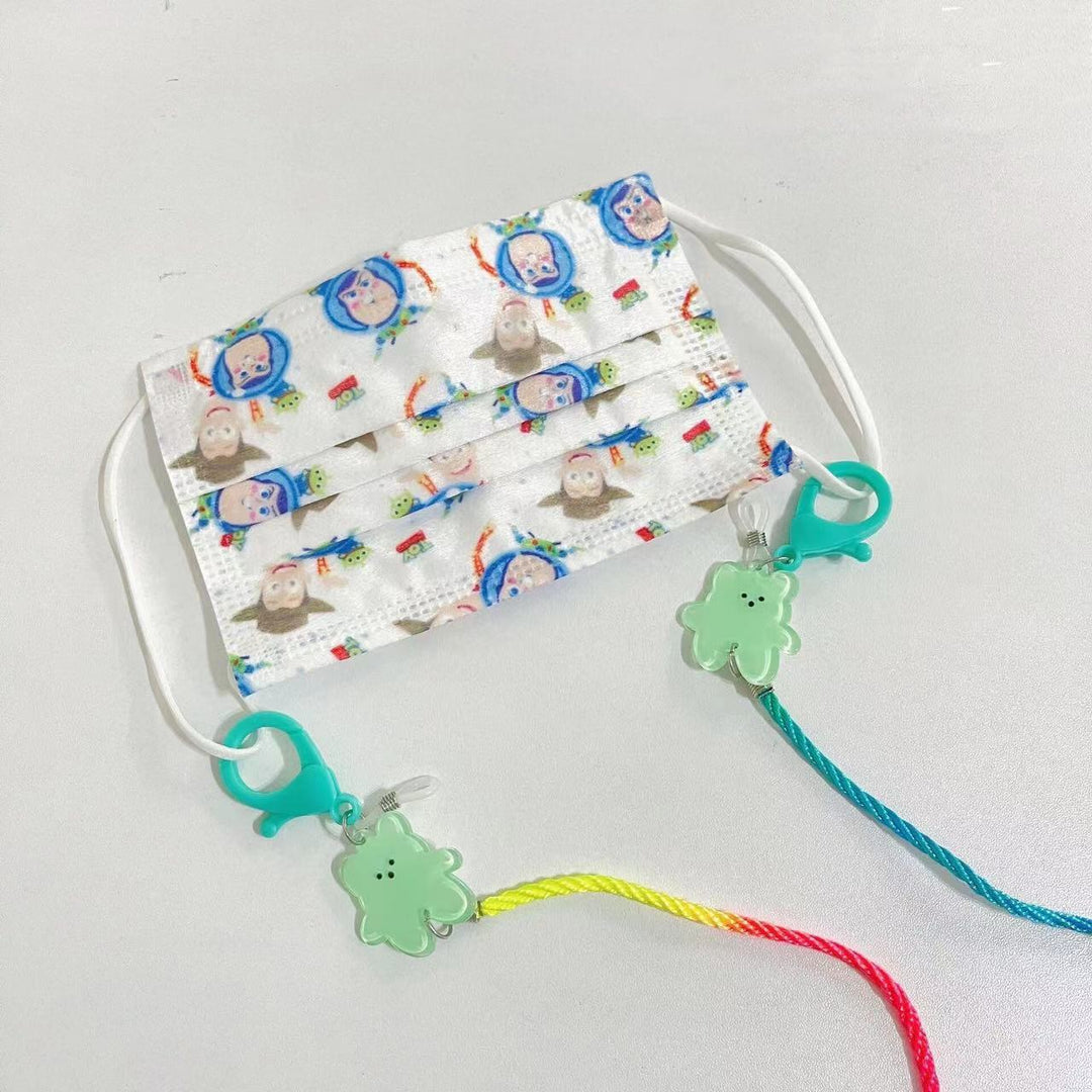 Vibrant face mask holder strap, a playful charm lanyard that keeps your mask secure, hygienic, and always near.