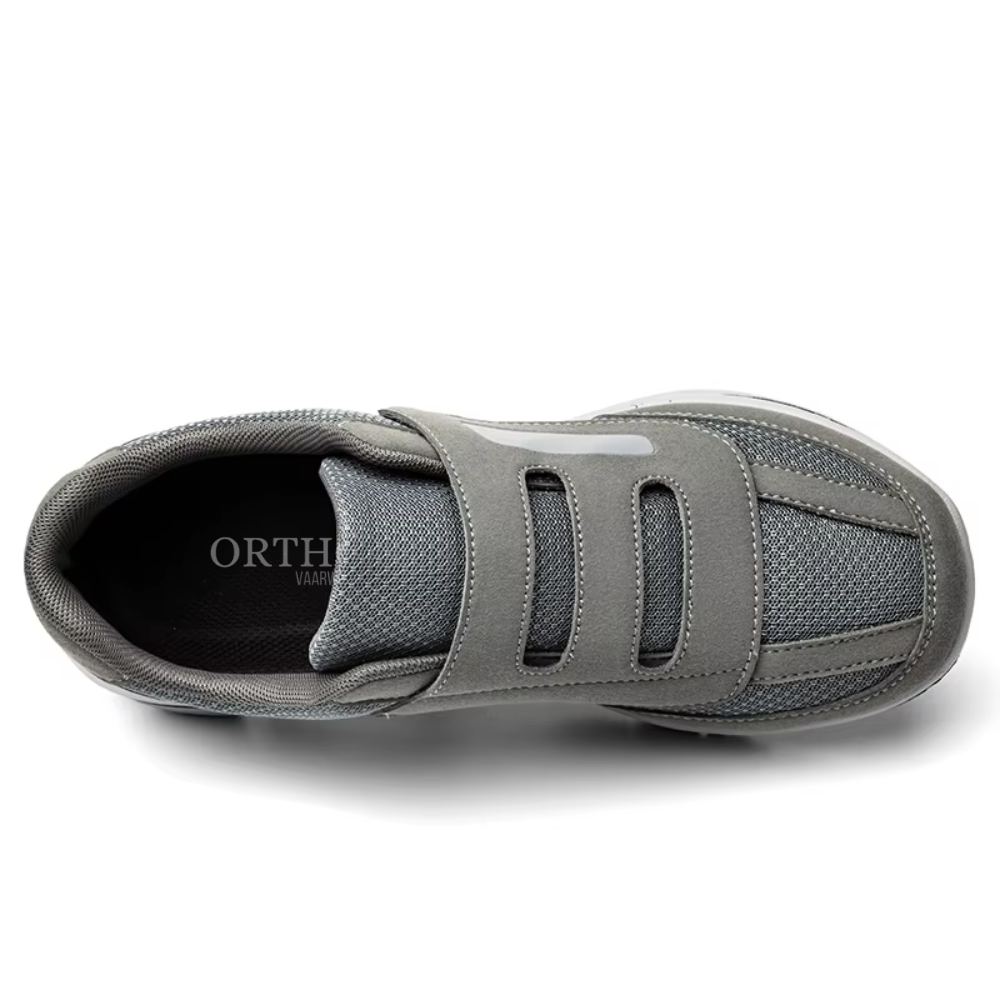 Blue unisex diabetes shoes with adaptive fit for maximum comfort & swelling management.
