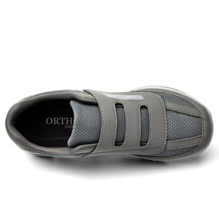 Blue unisex diabetes shoes with adaptive fit for maximum comfort & swelling management.