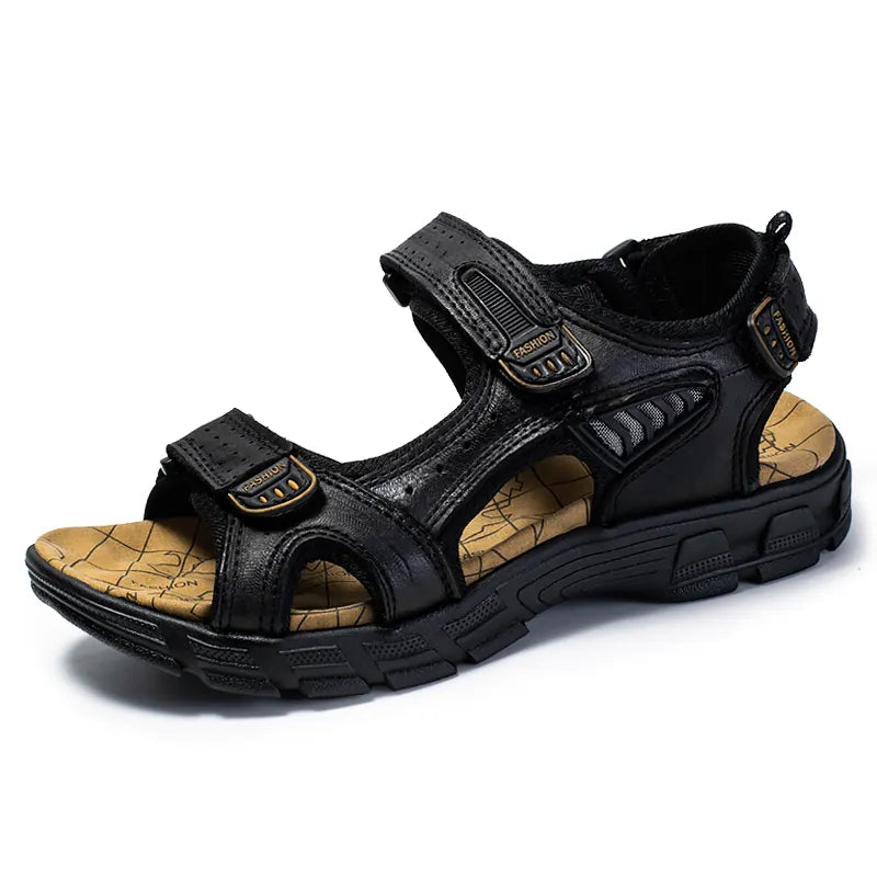 Casual unisex velcro sandals with arch support and slip-resistant sole, designed for comfortable everyday summer walking.