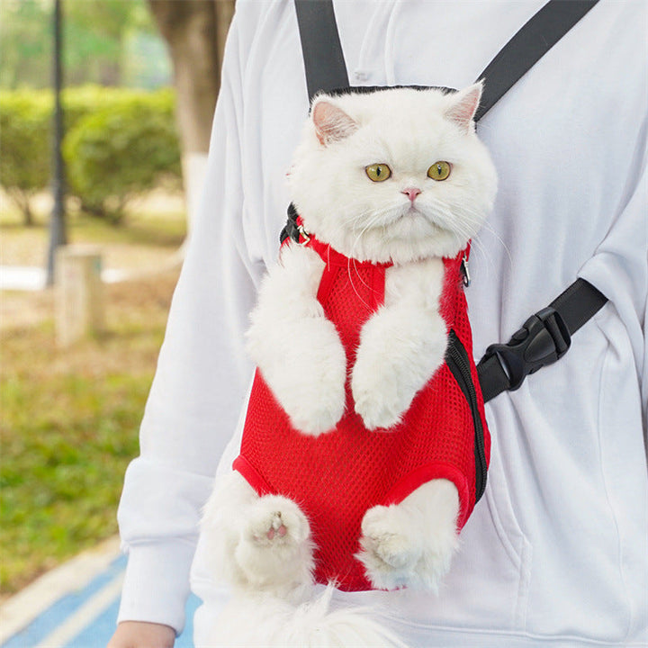 Comfortable small dog & cat carrier. Unisex pet transport bag, breathable design for safe and easy travel.