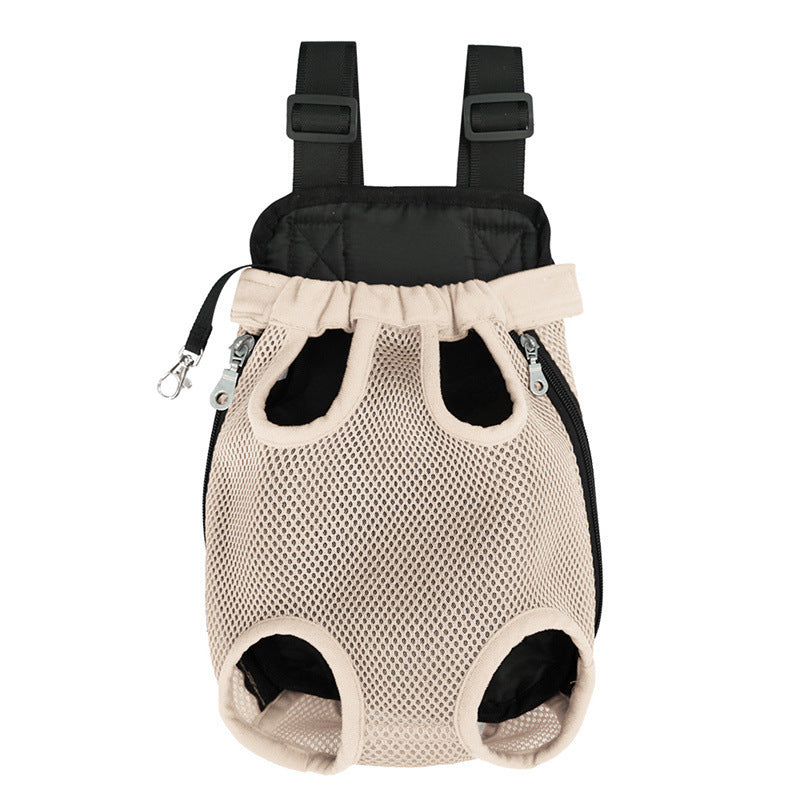 Adjustable strap pet carrier for small dogs & cats. Breathable mesh design, comfortable for pet transport.