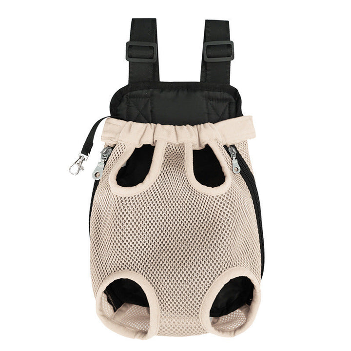 Adjustable strap pet carrier for small dogs & cats. Breathable mesh design, comfortable for pet transport.