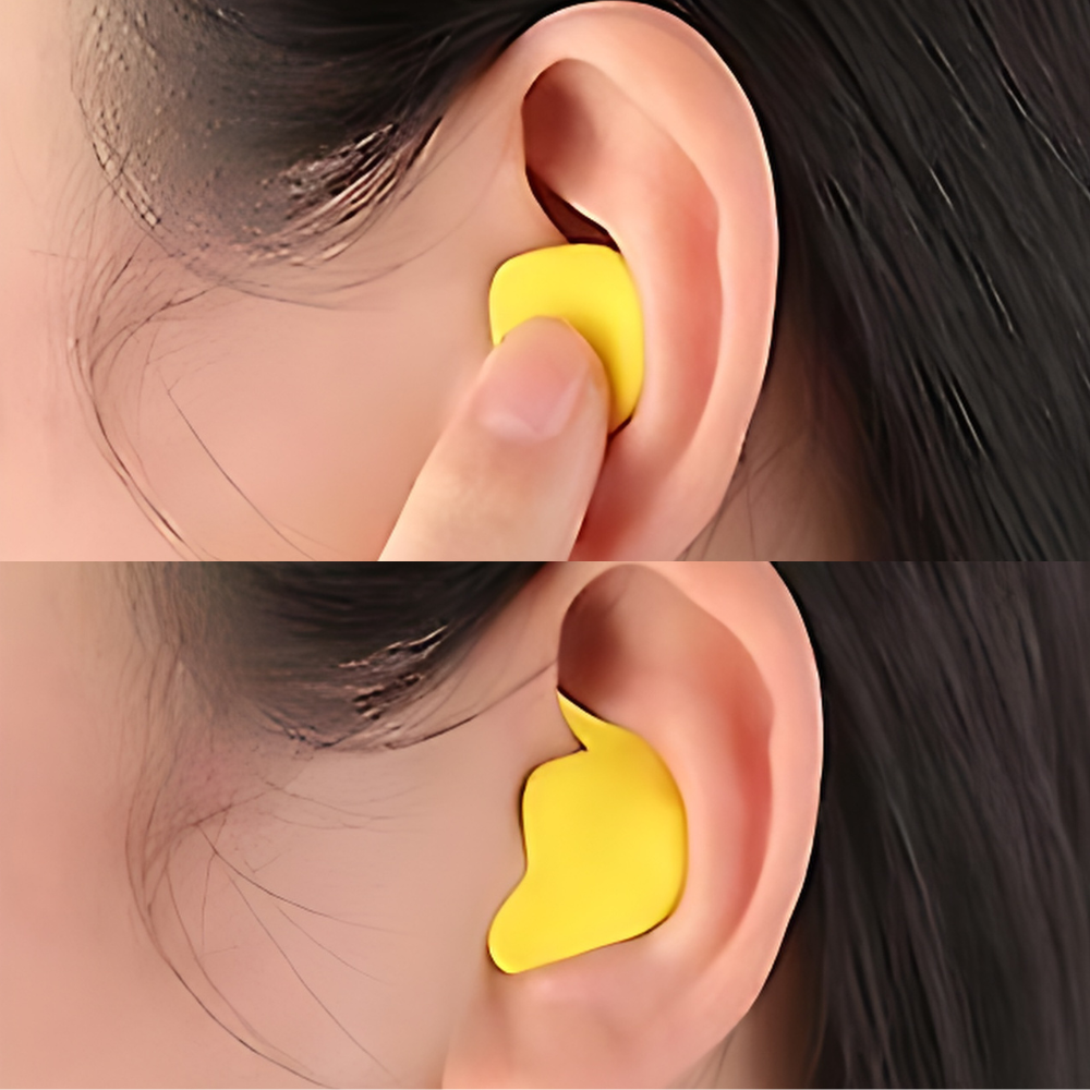 Soft silicone reusable earplugs by ComfortEar for comfortable all-day hearing protection & quiet.