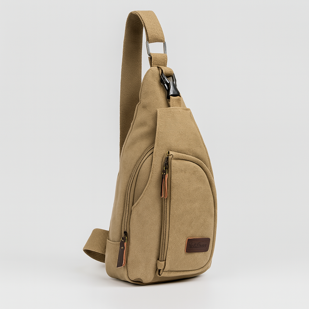 Stylish vintage-inspired unisex crossbody chest bag for everyday carry. Ideal compact travel messenger bag for essentials.