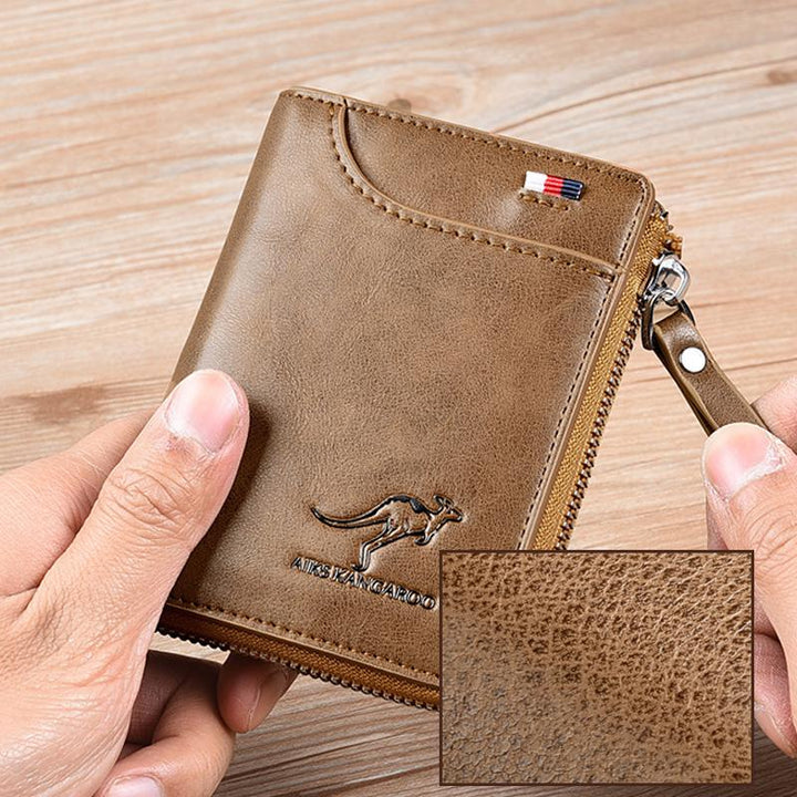 Classic brown leather RFID blocking wallet. A secure & stylish compact accessory for everyday essentials.