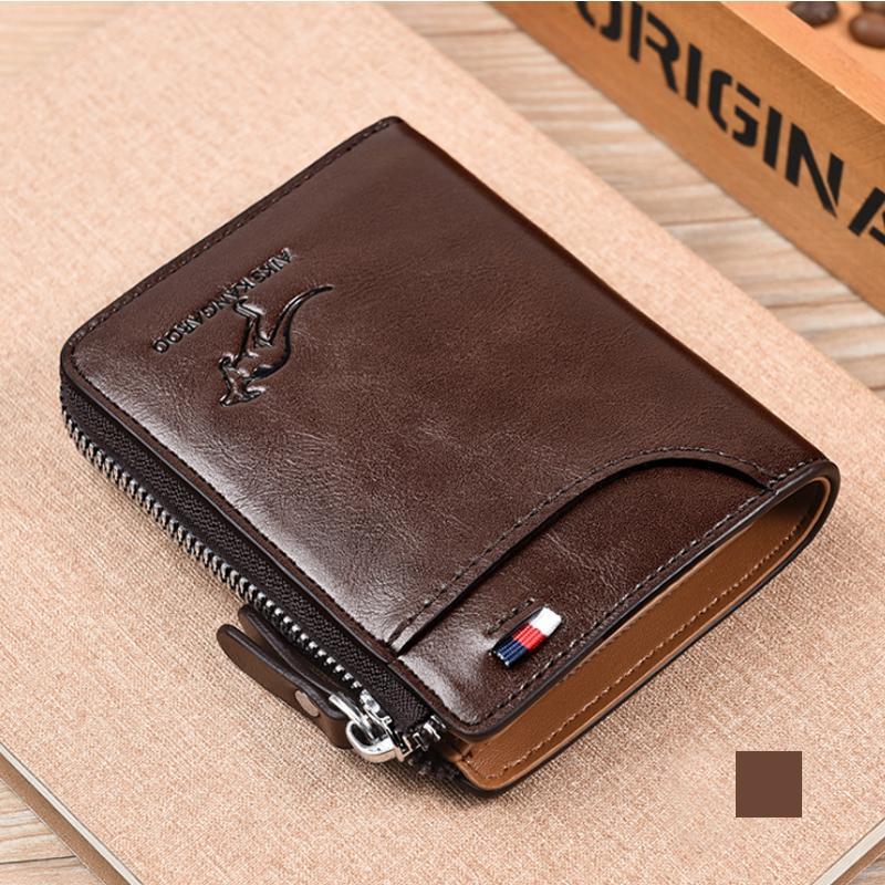 Ultra-slim compact leather wallet, a unisex RFID blocking card holder for minimal everyday carry.