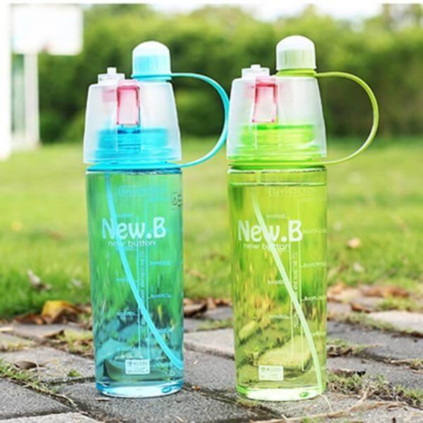 Unisex cooling spray water bottle for gym workouts, running, & active hydration. Portable fitness essential.