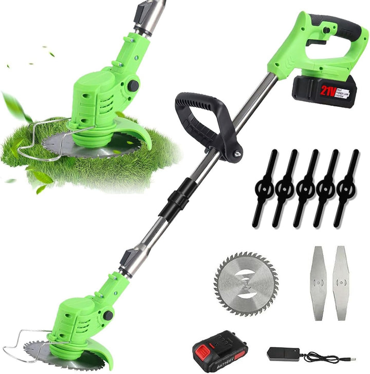 Unisex cordless 24V lawn trimmer with ergonomic grip, ideal for efficient yard work & home garden maintenance.