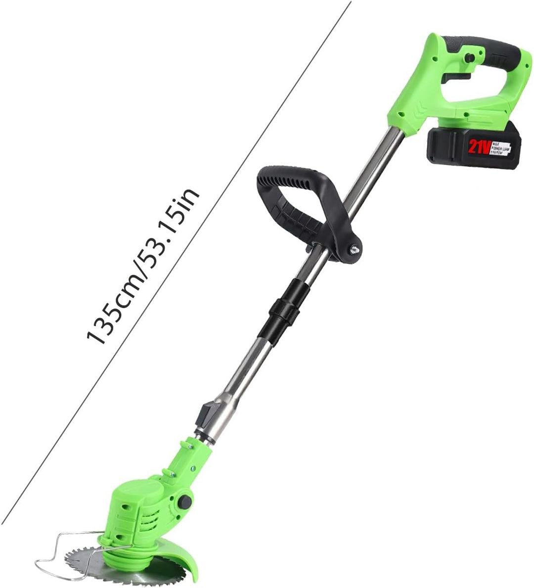 Cordless 24V electric lawn trimmer for versatile landscaping. A durable outdoor power tool for all genders.