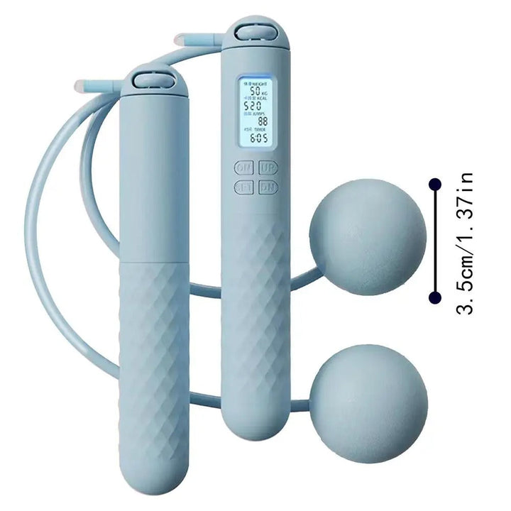 Ergonomic weighted jump rope handles with non-slip grip & digital counter for cardio.