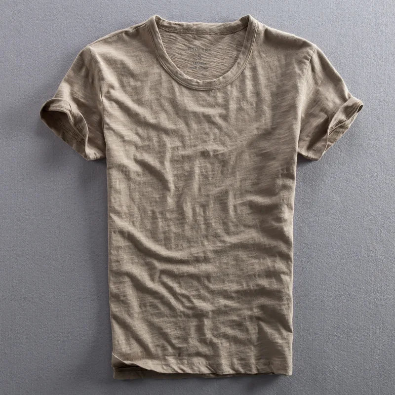 Classic crew neck t-shirt for men & women, ideal for casual everyday wear and layering.