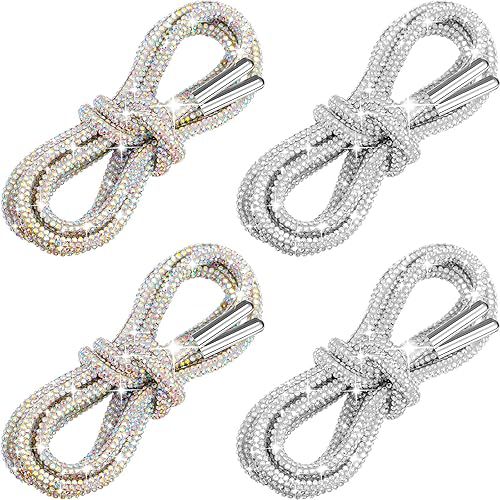 Unisex decorative crystal shoe laces, adding sparkle and fashion to any footwear, perfect for sneakers or boots.