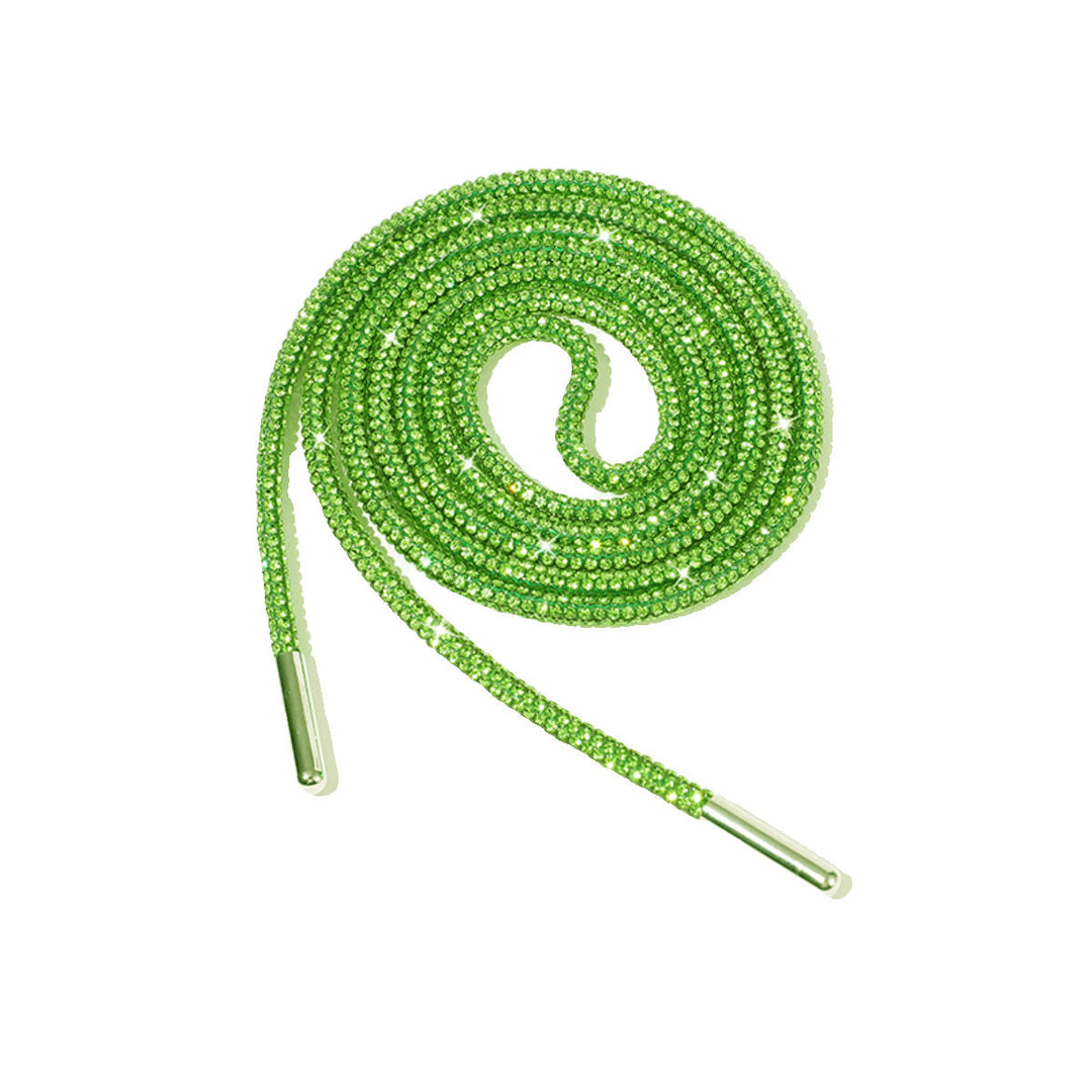 Rhinestone decorative shoe laces, offering a brilliant shimmer and upscale appeal for all types of footwear.