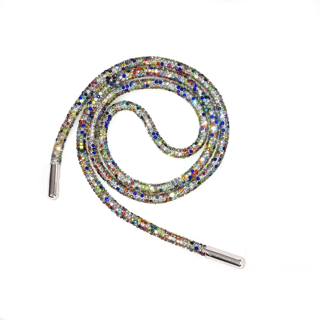 Unisex sparkling shoe laces, embellished with crystals for a decorative and trendy fashion accessory upgrade.