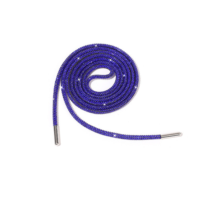 Crystal-adorned shoe laces, perfect for a glamorous, custom look on sneakers, dress shoes, or casual footwear.