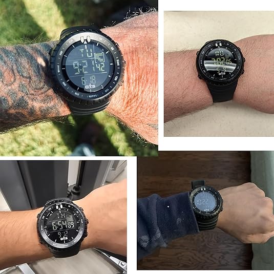 Versatile unisex digital sports watch, waterproof & shock-resistant, great for athletic training & outdoor use.
