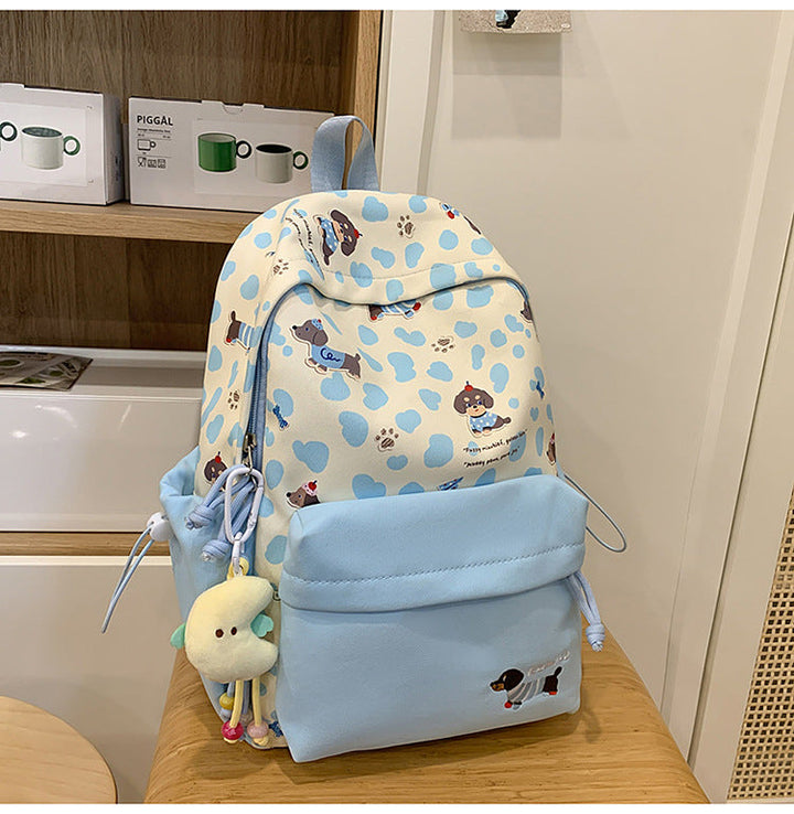 Stylish dog lover backpack for everyday adventures. Unisex design, ideal as a school bag or travel pack.