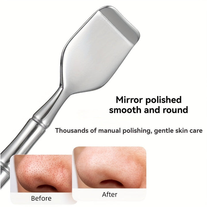 Dual-loop blackhead and blemish remover tool for precise skincare treatment.