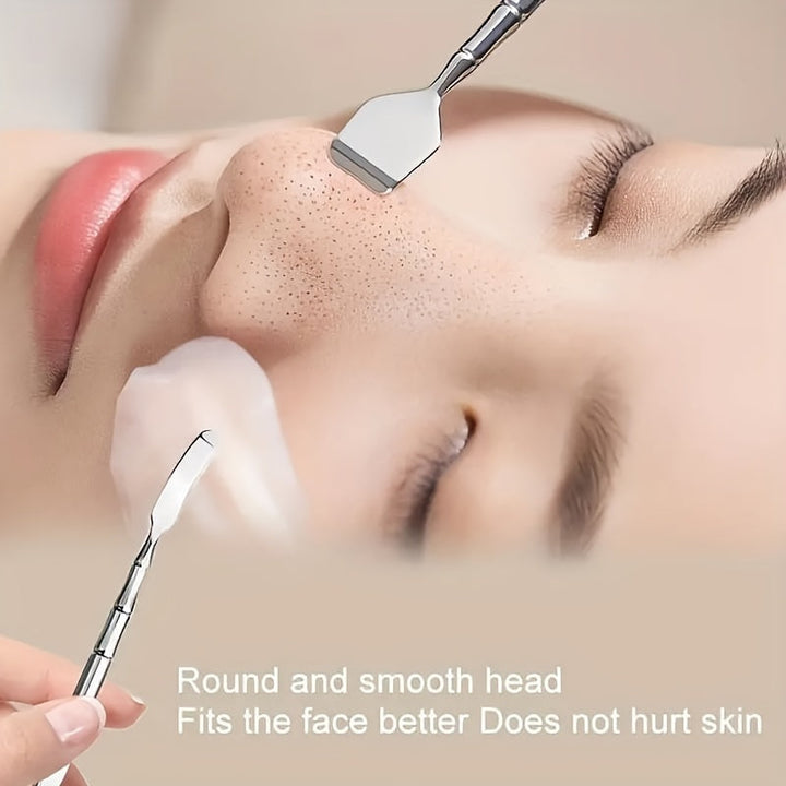 Double-ended blackhead tool for targeted pore cleansing and exfoliation at home.