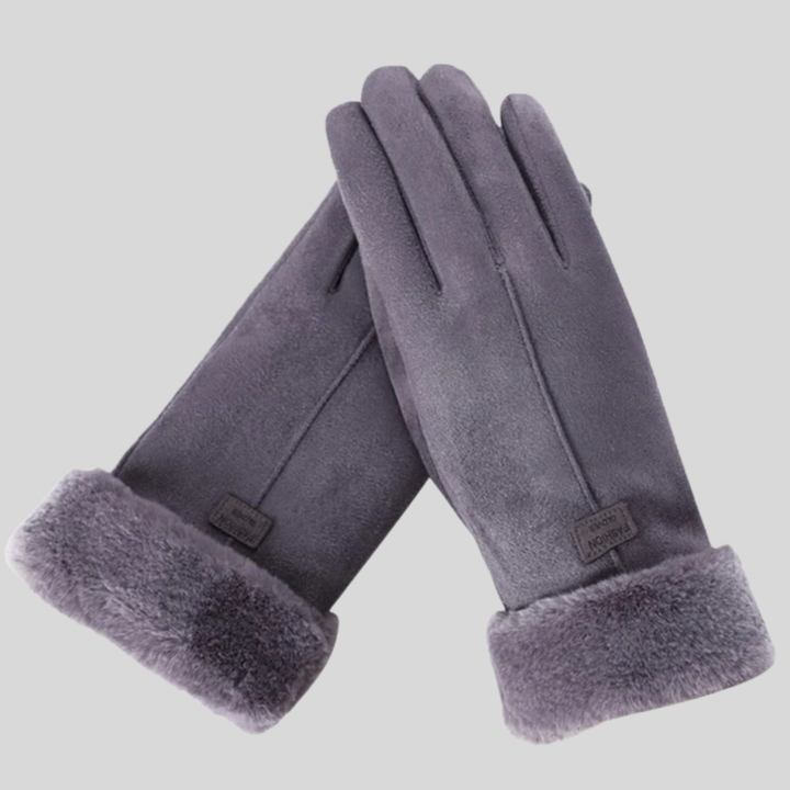 Commuter wearing warm thermal gloves on a chilly morning, perfect insulated gear for daily travel and grip.