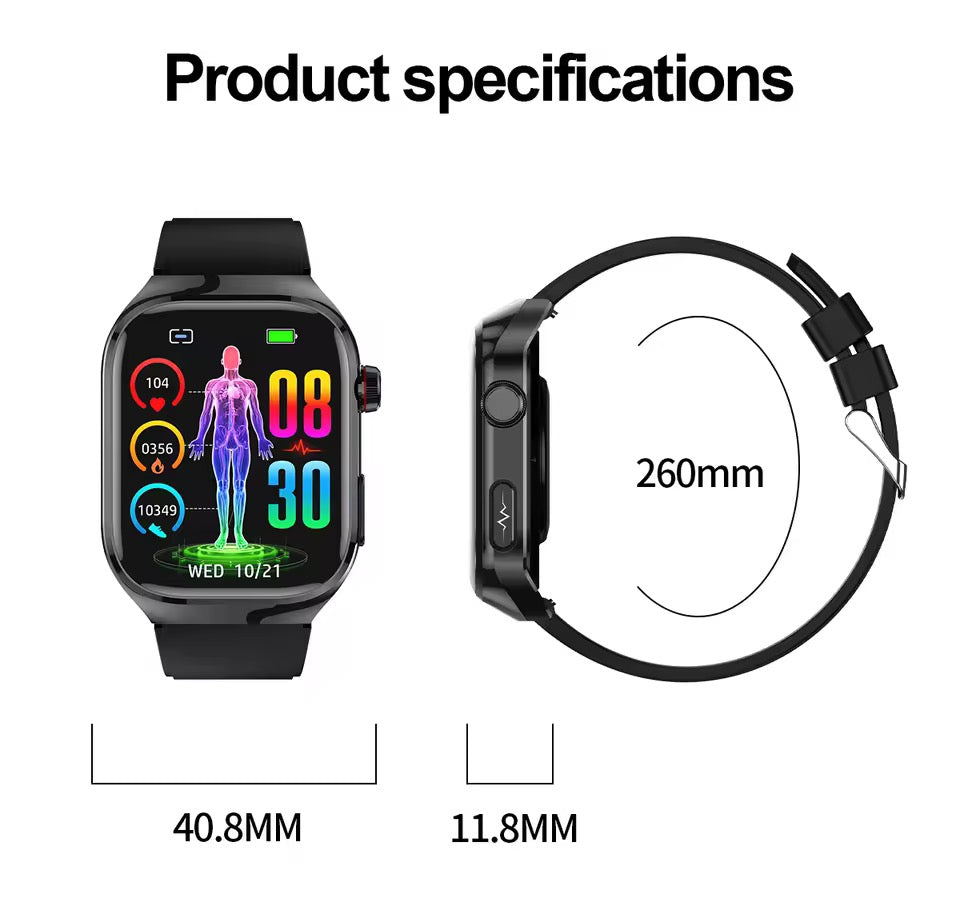 Active person running wearing a durable, waterproof ECG fitness tracker smartwatch for outdoor workouts.
