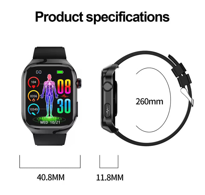 Active person running wearing a durable, waterproof ECG fitness tracker smartwatch for outdoor workouts.