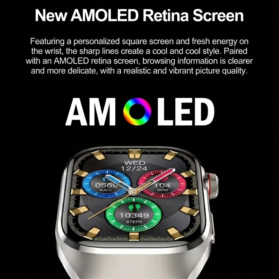 Modern ECG smartwatch for men & women, offering comprehensive health insights & smart connectivity.