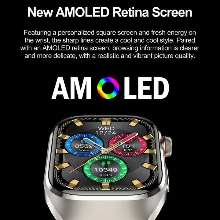 Modern ECG smartwatch for men & women, offering comprehensive health insights & smart connectivity.