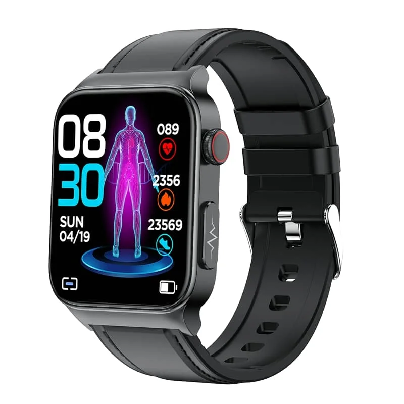 Wearable tech ECG smartwatch for precise heart monitoring, unisex design & health tracking features.