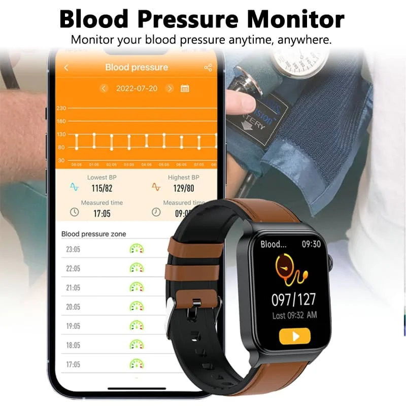 Advanced health smartwatch with real-time ECG, heart rate, SpO2 & sleep tracking for wellness.