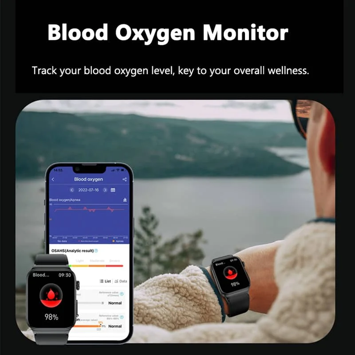 Stay healthy with this unisex ECG smartwatch, advanced heart rate, blood oxygen & fitness tracking.
