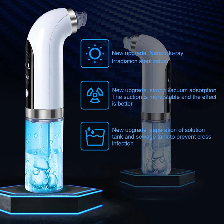 Unisex electric blackhead remover vacuum. Face care beauty tool for skin cleansing, targeting blackheads & pores.