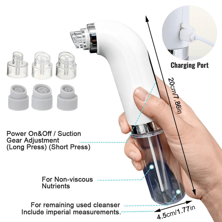 Powerful blackhead remover vacuum. This electric pore cleaner targets acne & blemishes for clearer, smoother skin.