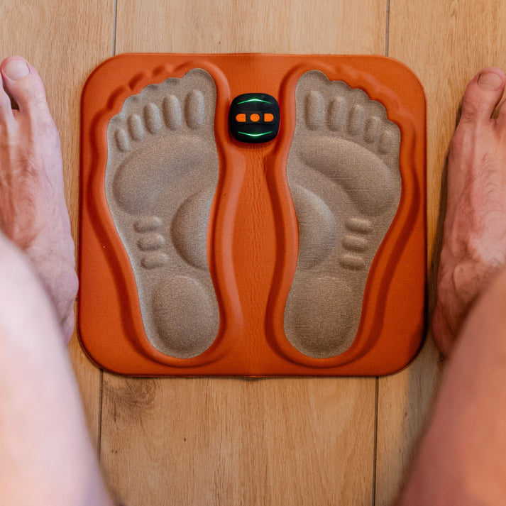 Portable foot stimulation device providing nerve relief, boosting circulation, and offering overall foot comfort.
