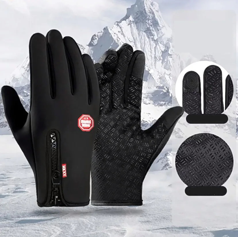 Adult electric heated ski gloves for men & women, ensuring warm hands during winter sports.