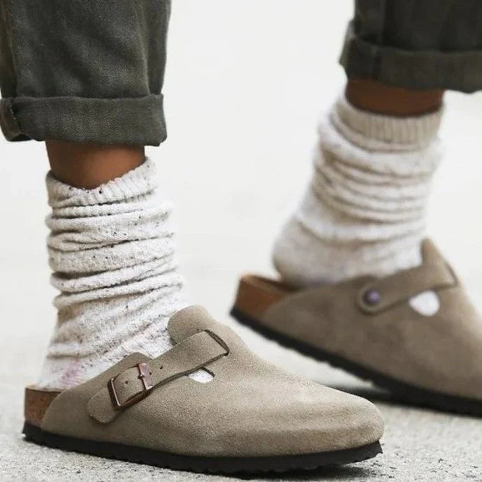 Comfortable beige unisex sandals with durable design, perfect for casual summer wear & all-day comfort.
