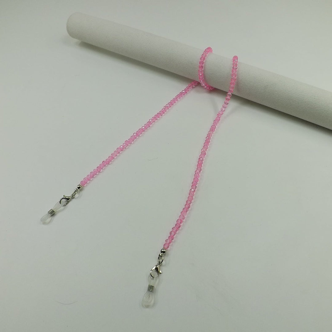 Stylish crystal bead eyewear strap and versatile fashion necklace.