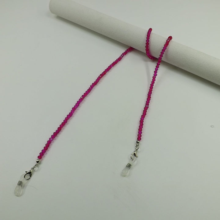 Beautiful glass bead eyewear retainer, also a minimalist necklace design.