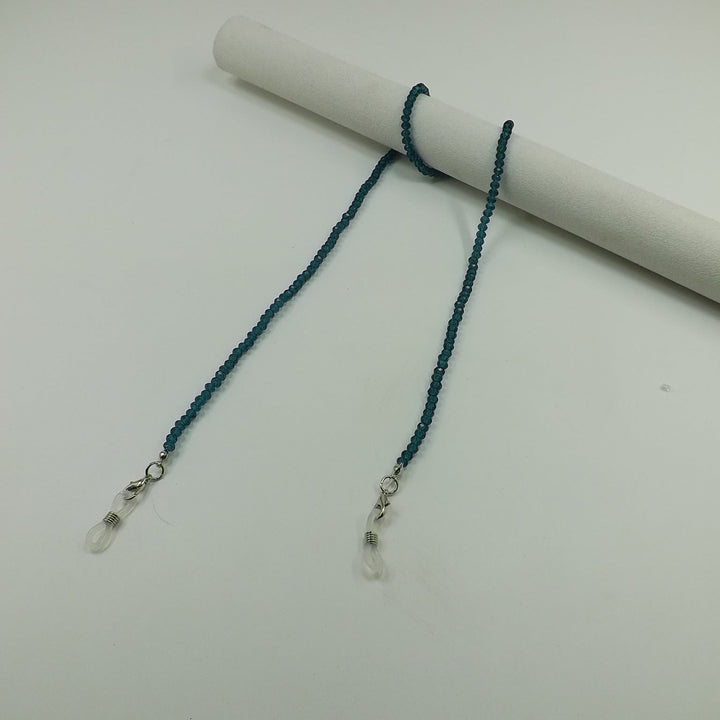 Sophisticated glass chain for eyeglasses, doubles as a stylish necklace.