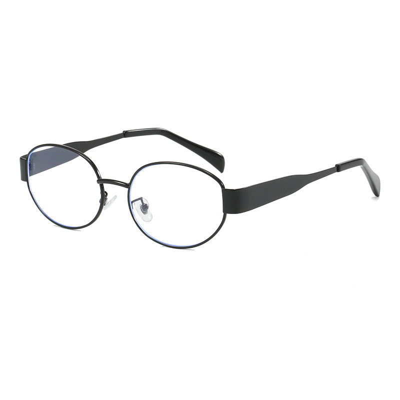Unisex oval metal frame sunglasses. Chic, elegant eyewear with effective UV protection. A stylish accessory.