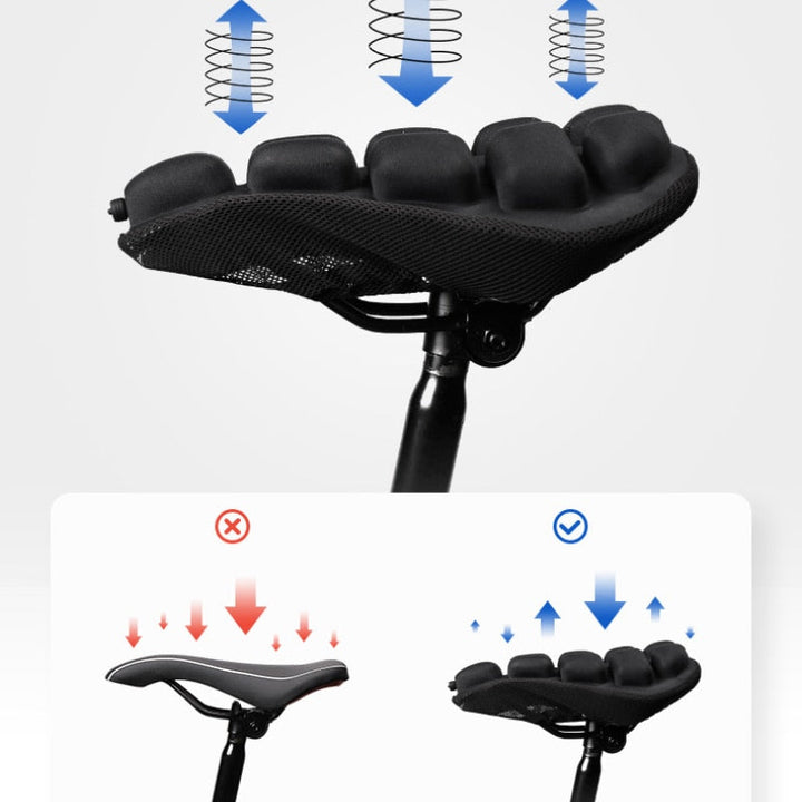 Pressure-relieving ergonomic bike seat cushion for men & women, ideal for long rides.