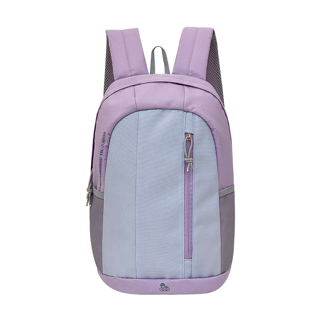 Purple ergonomic backpack for daily commute & travel. Unisex, lightweight, durable, and organized for essentials.