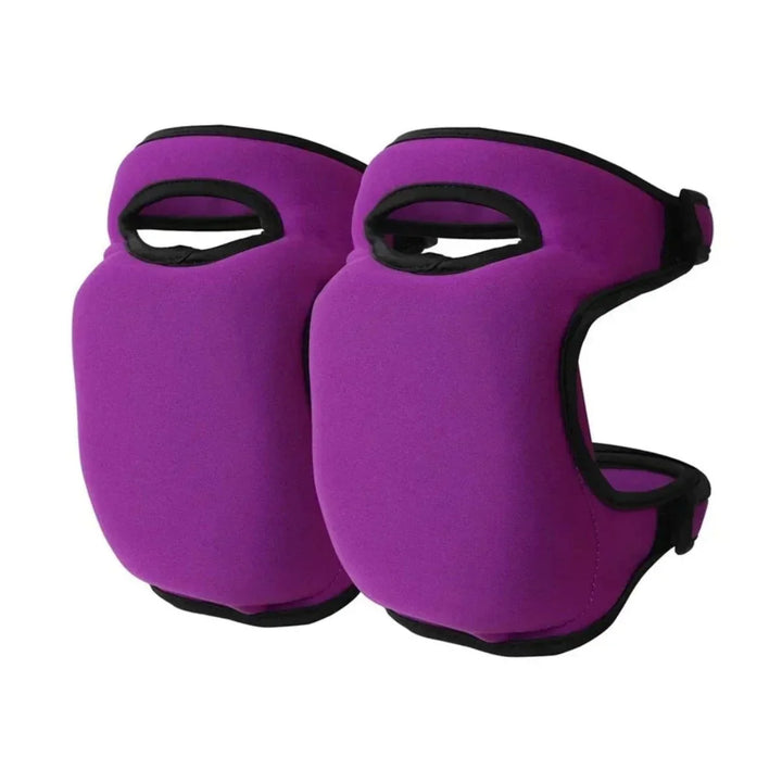 Black ergonomic gardening knee pads with gel cushioning, providing durable protection for all outdoor & indoor tasks.