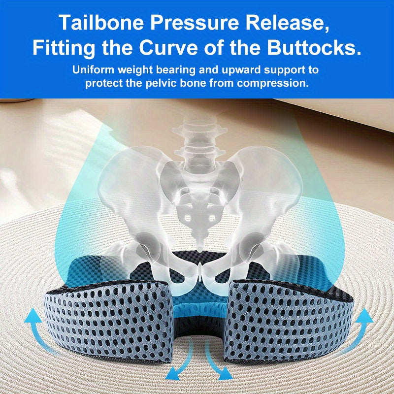 Breathable, non-slip car seat cushion with memory foam. Perfect for posture correction & long-drive comfort.