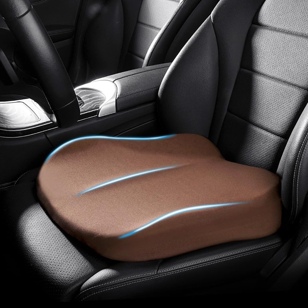 Unisex ergonomic memory foam seat cushion for pressure relief, ideal for office chairs & home comfort.