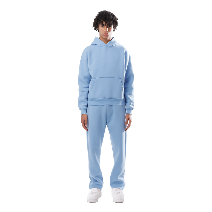 Versatile unisex two-piece tracksuit. Relaxed fit design for comfort in activewear or daily leisure.